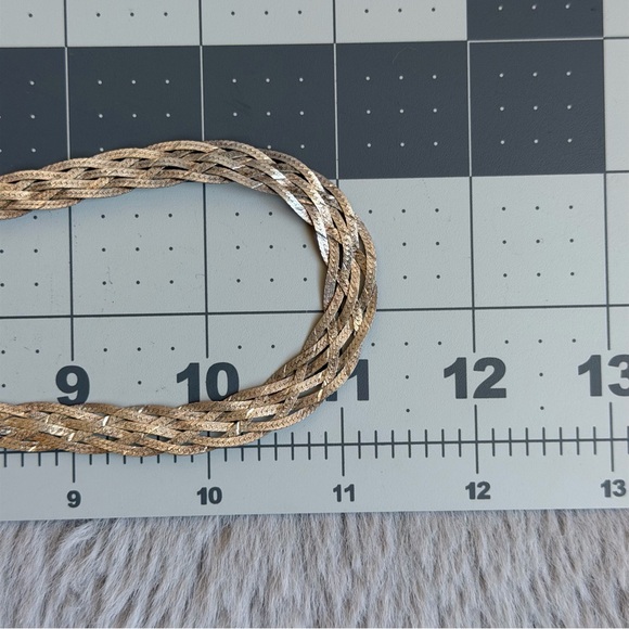 ISC ITALY 925 |Vintage| Sterling Silver Lightweight Braided Herringbone Necklace - Picture 8 of 14